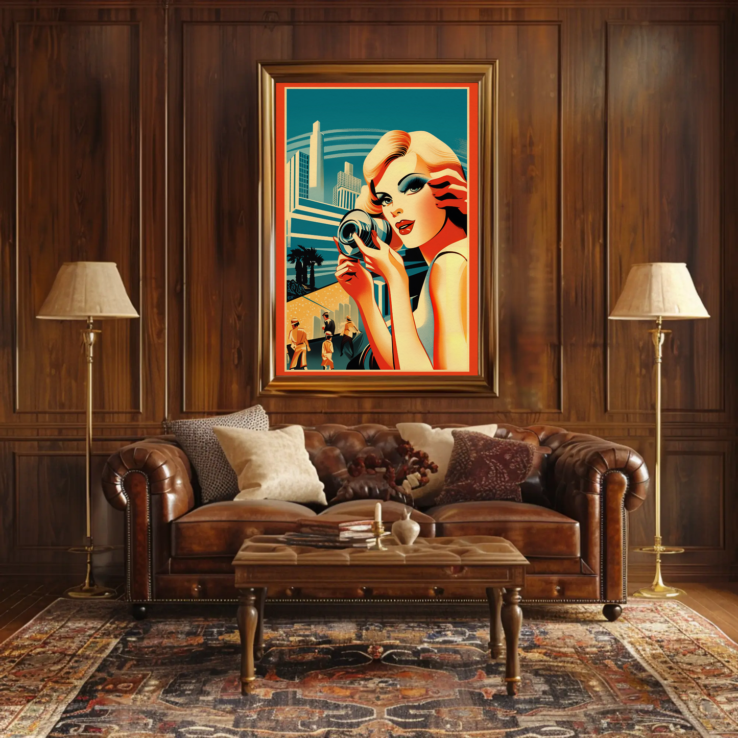 Glamorous Retro Woman With Camera Travel Poster