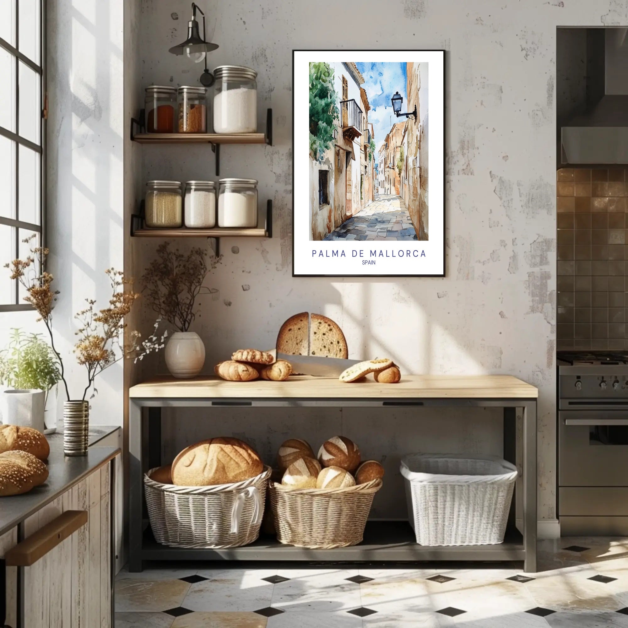 Charming Streets of Palma de Mallorca Poster PosterGoat