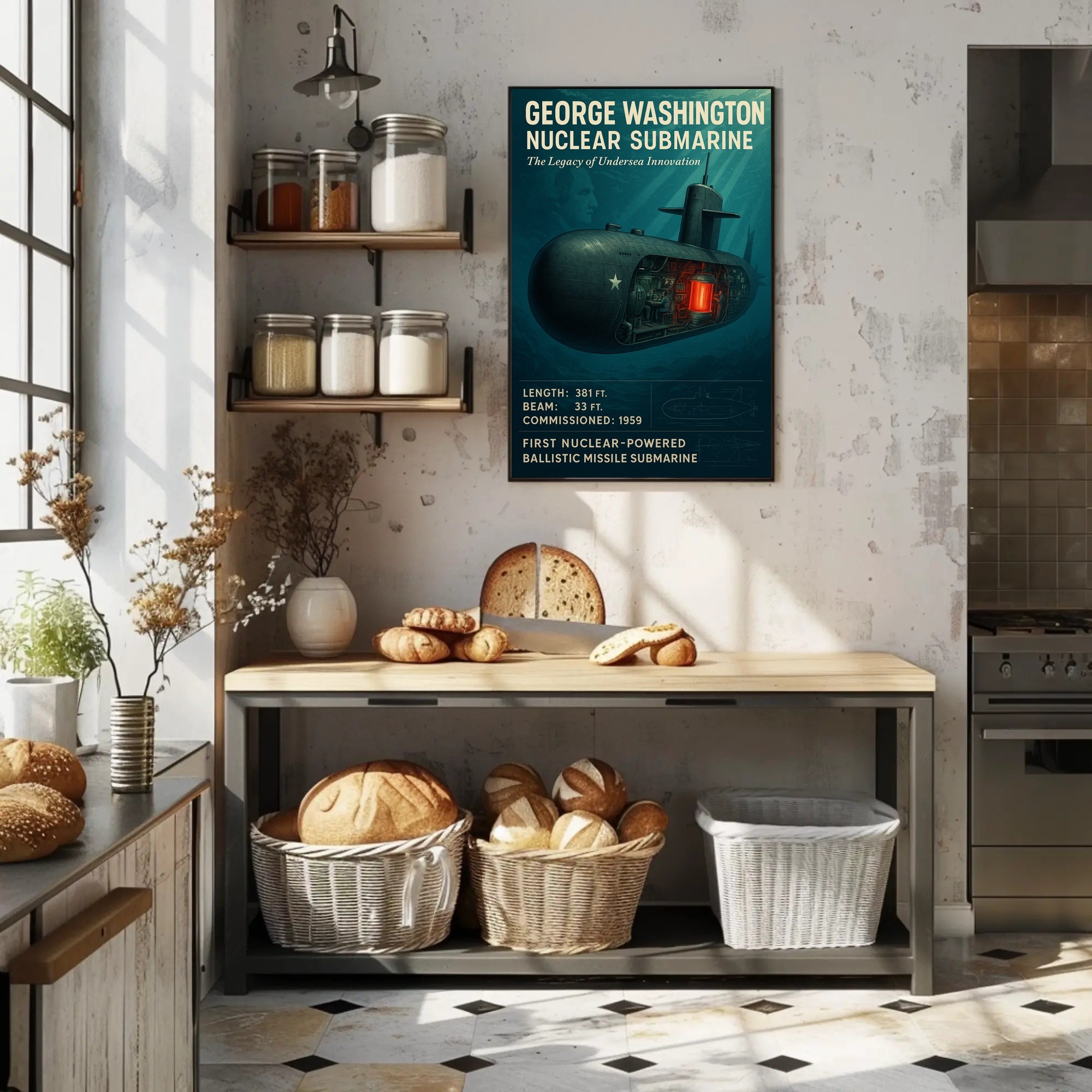 George Washington Nuclear Submarine Poster PosterGoat