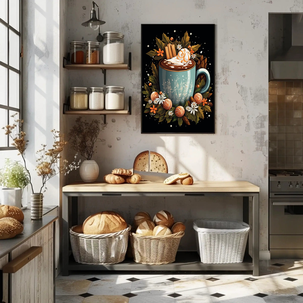 Cozy Seasonal Beverage Art Poster - Abstract or Artistic Poster