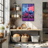 Vibrant Dallas Skyline Poster