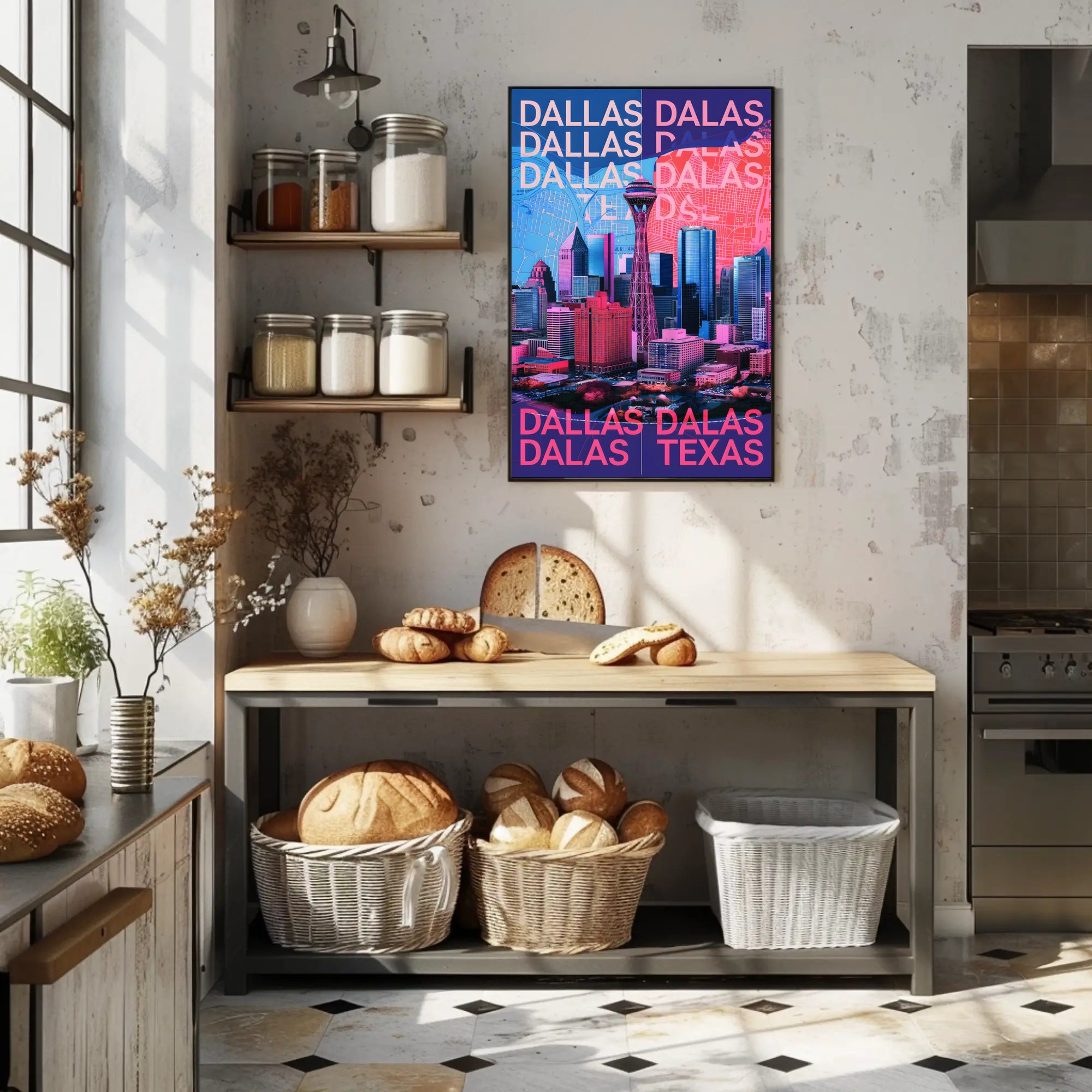 Vibrant Dallas Skyline Poster