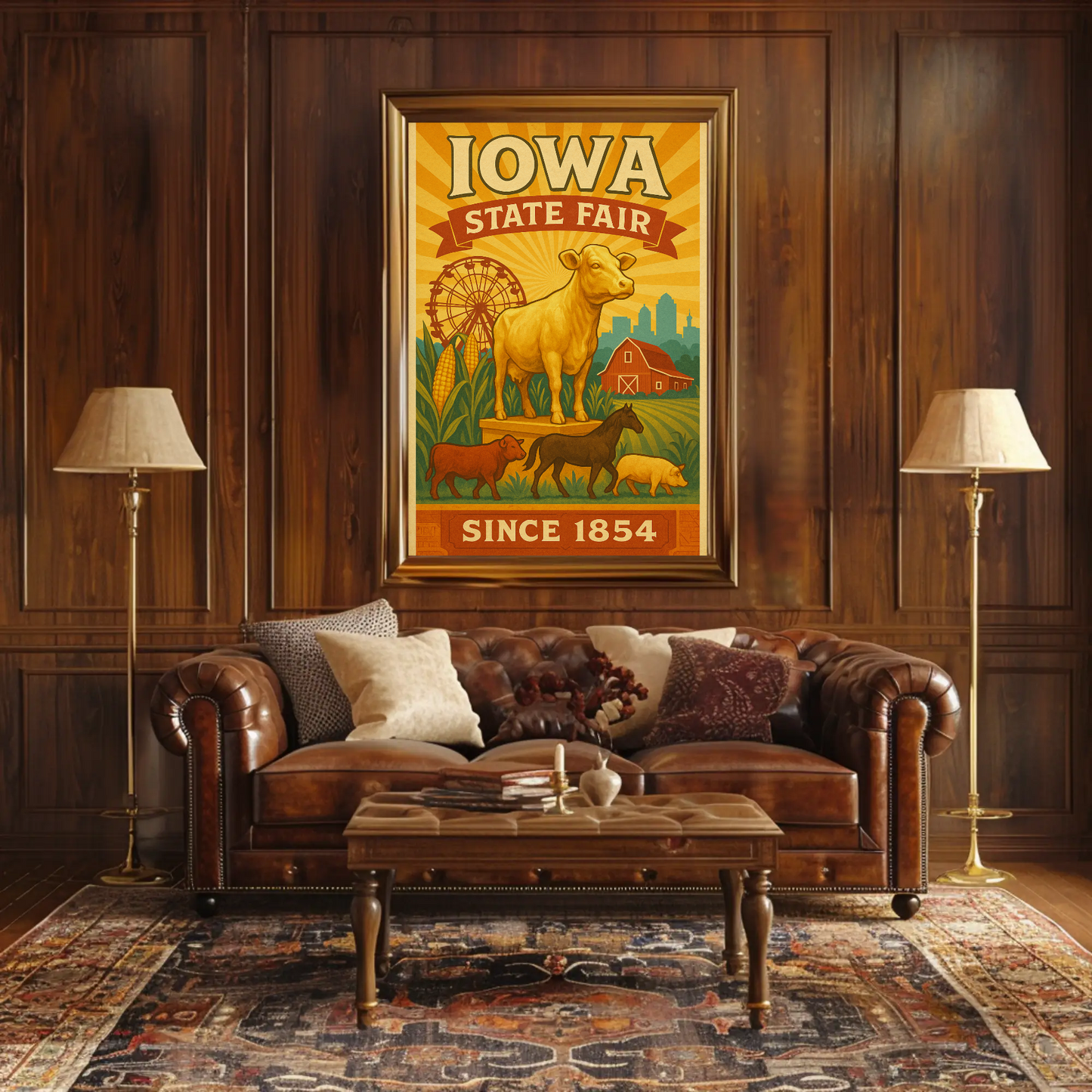 Iowa State Fair Livestock Agriculture Celebration Travel Poster