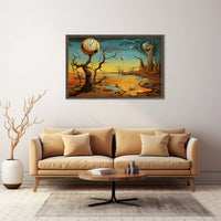 Surreal Time Distortion Scene Artistic Poster