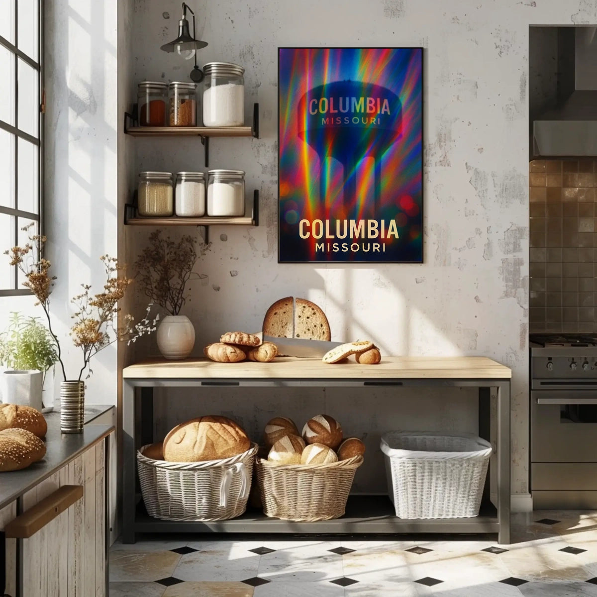 Columbia Missouri Scenic Travel Minimalist Photography Realism Urban Inspire Wall Art Poster