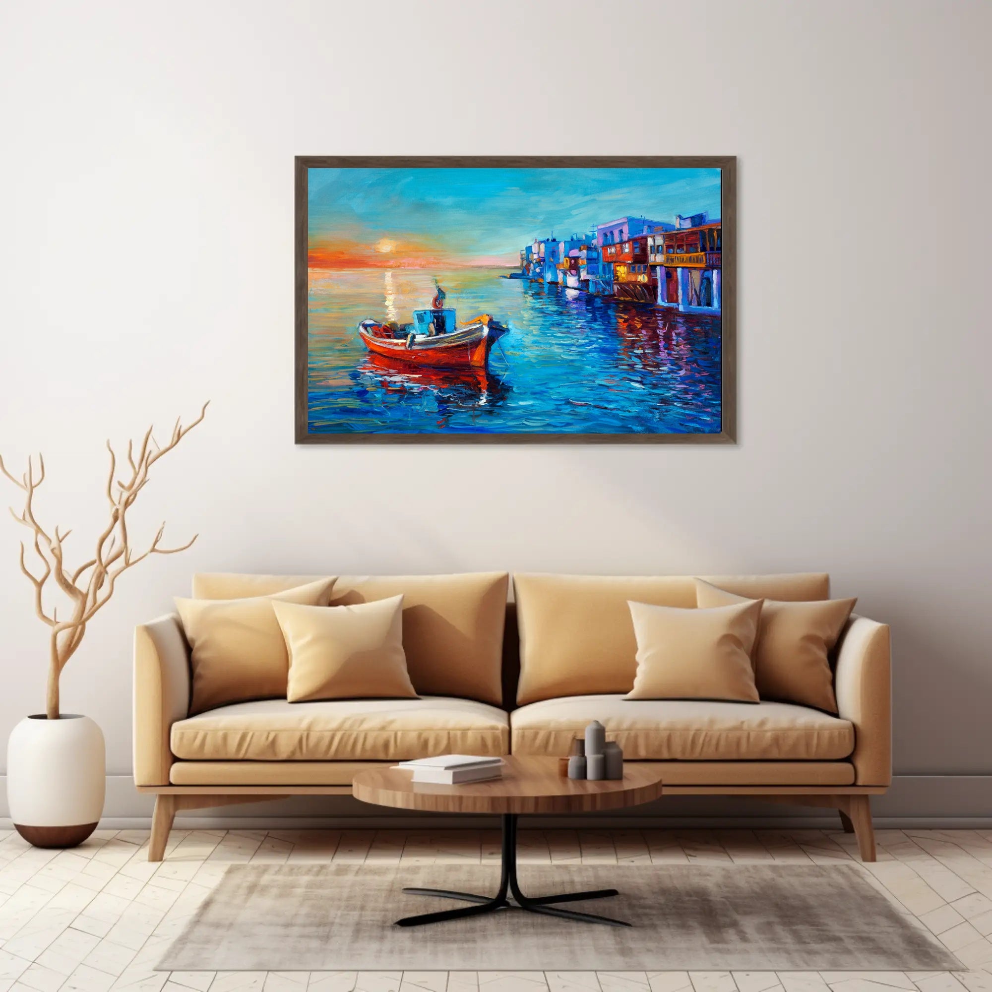 Serene Sunset Harbor Poster