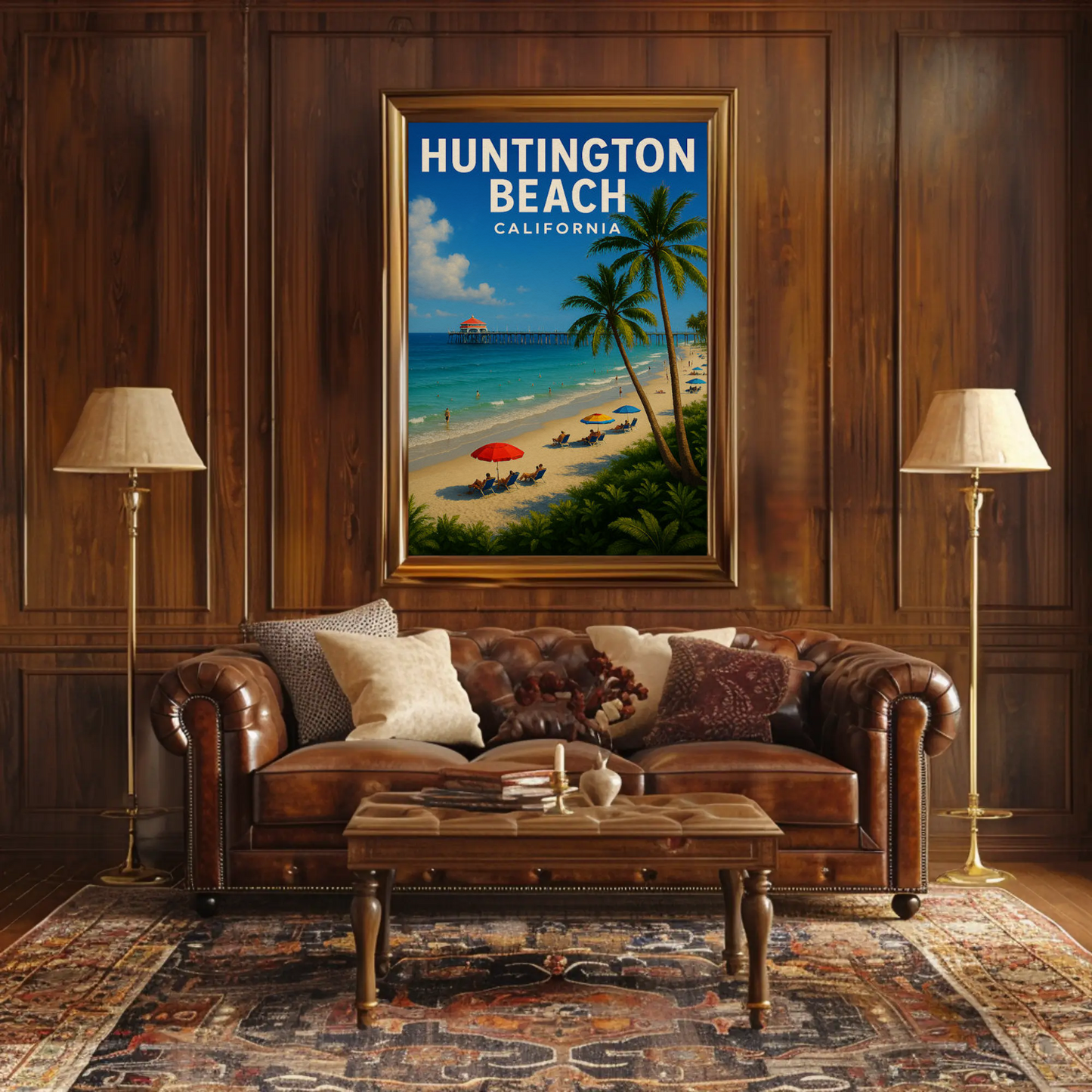Huntington Beach California Ocean Pier Poster