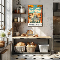 St. Peter's Basilica Art Deco Vatican Travel Poster