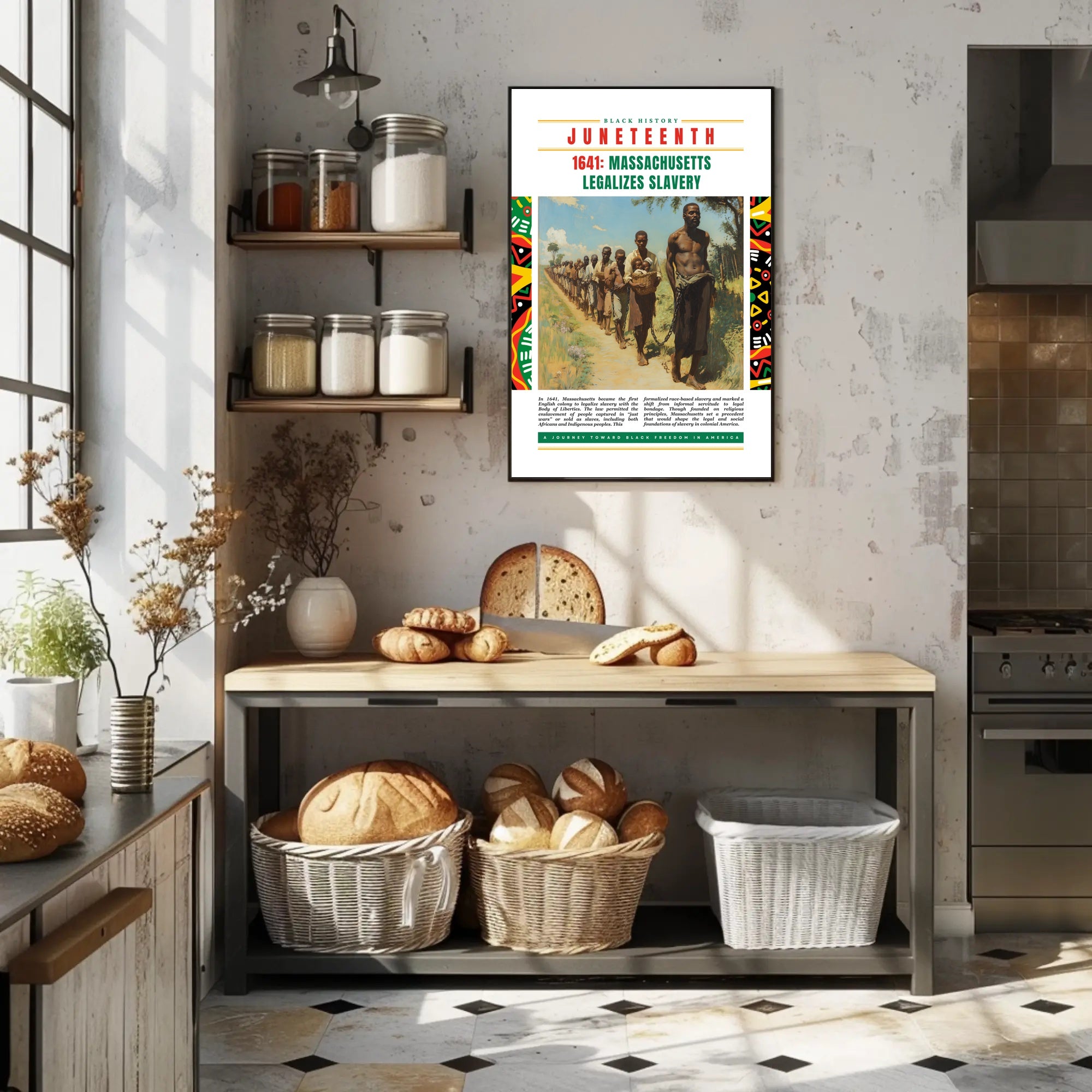 Black History Event: 1641 Slavery Legalization Educational Poster