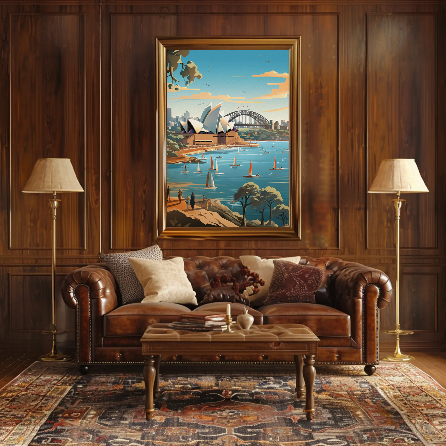 Sydney Opera House Harbor Bridge Boats View Travel Poster