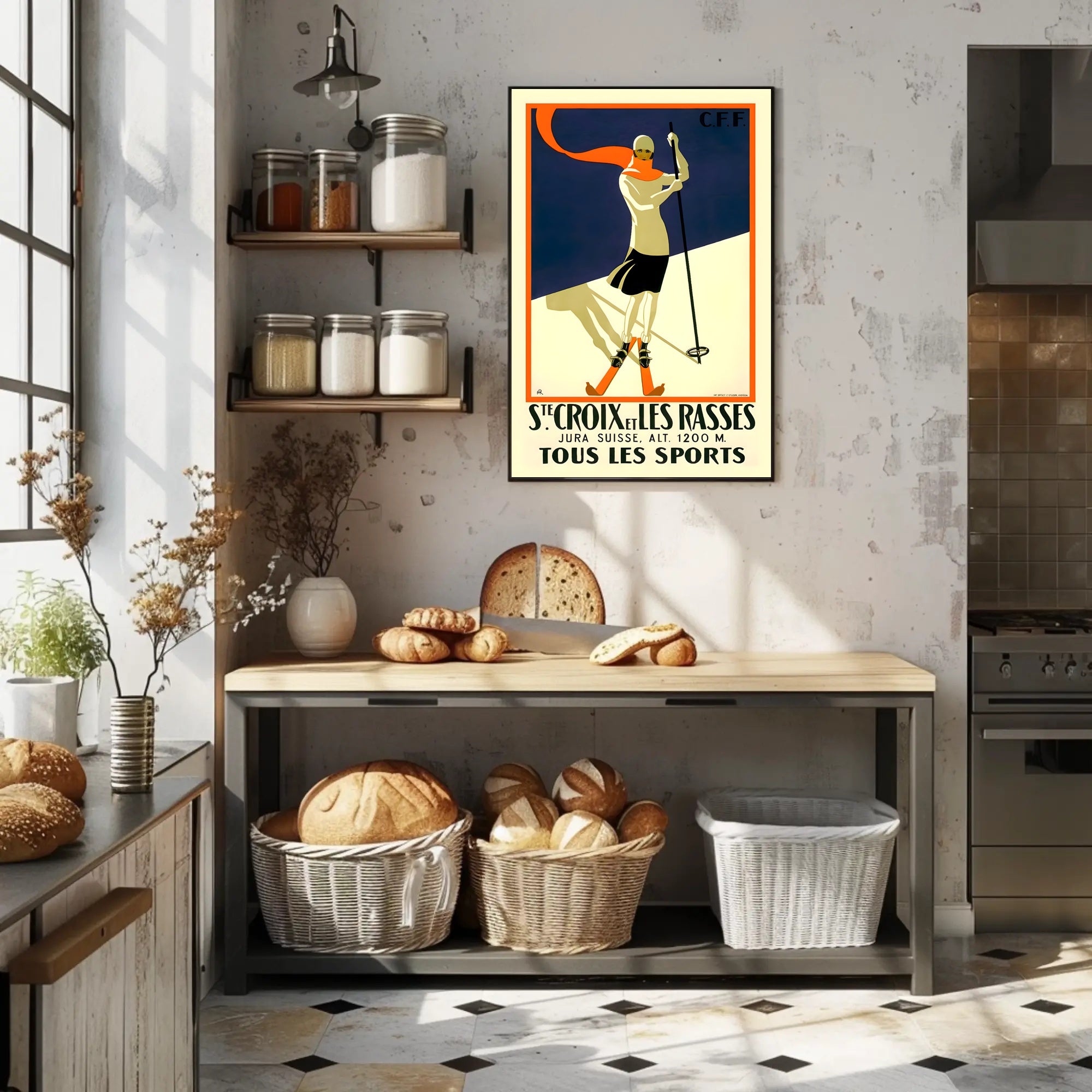 Winter Sports in Sainte-Croix and Les Rasses Poster PosterGoat