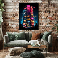 Neon Cityscape Poster