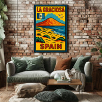 La Graciosa Vintage Travel Adventure Scenic Coastal Landscape Poster PosterGoat