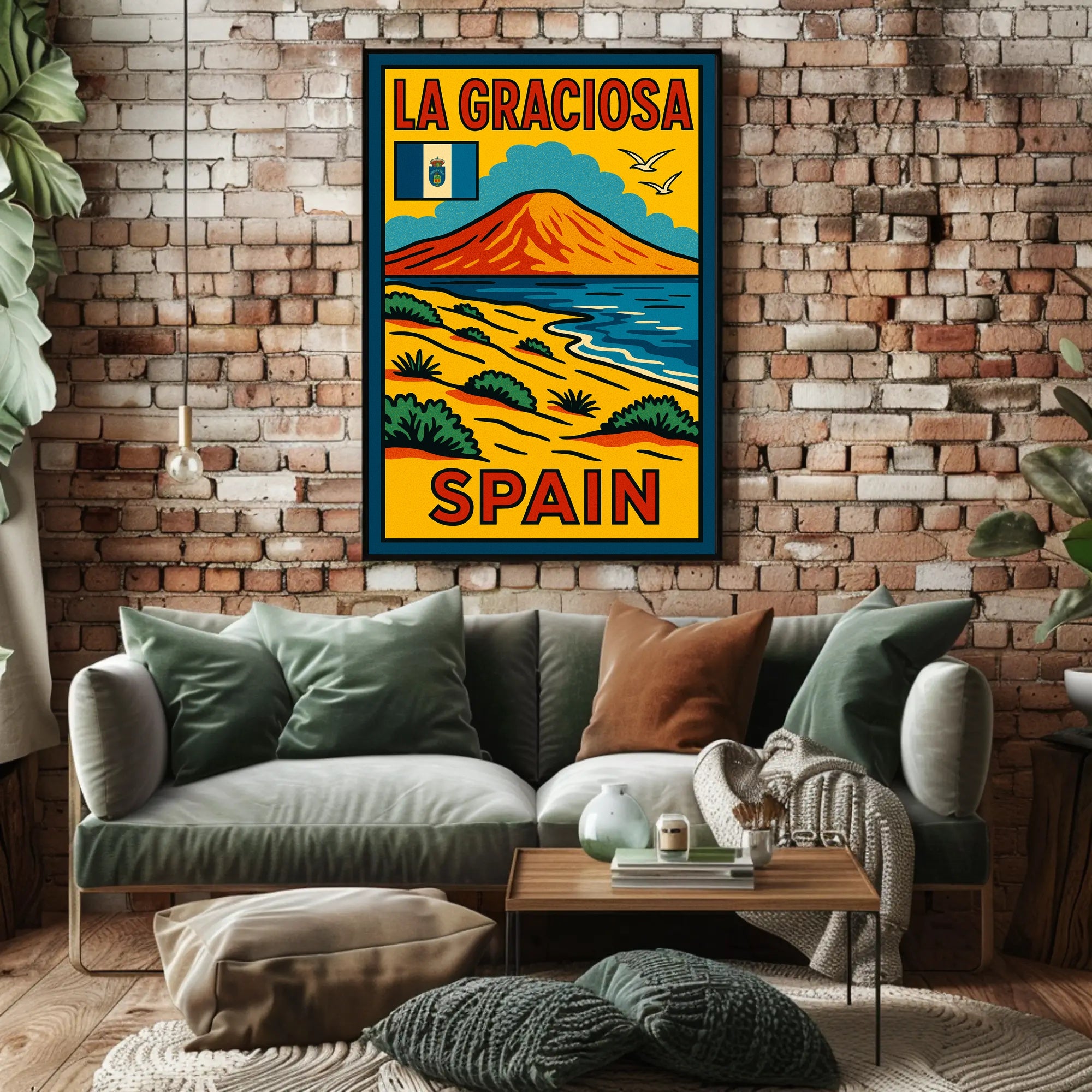 La Graciosa Vintage Travel Adventure Scenic Coastal Landscape Poster PosterGoat