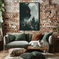 Cat Over Cityscape Poster