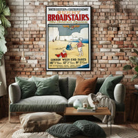 Vintage Broadstairs Seaside Travel Poster for Family Holidays PosterGoat