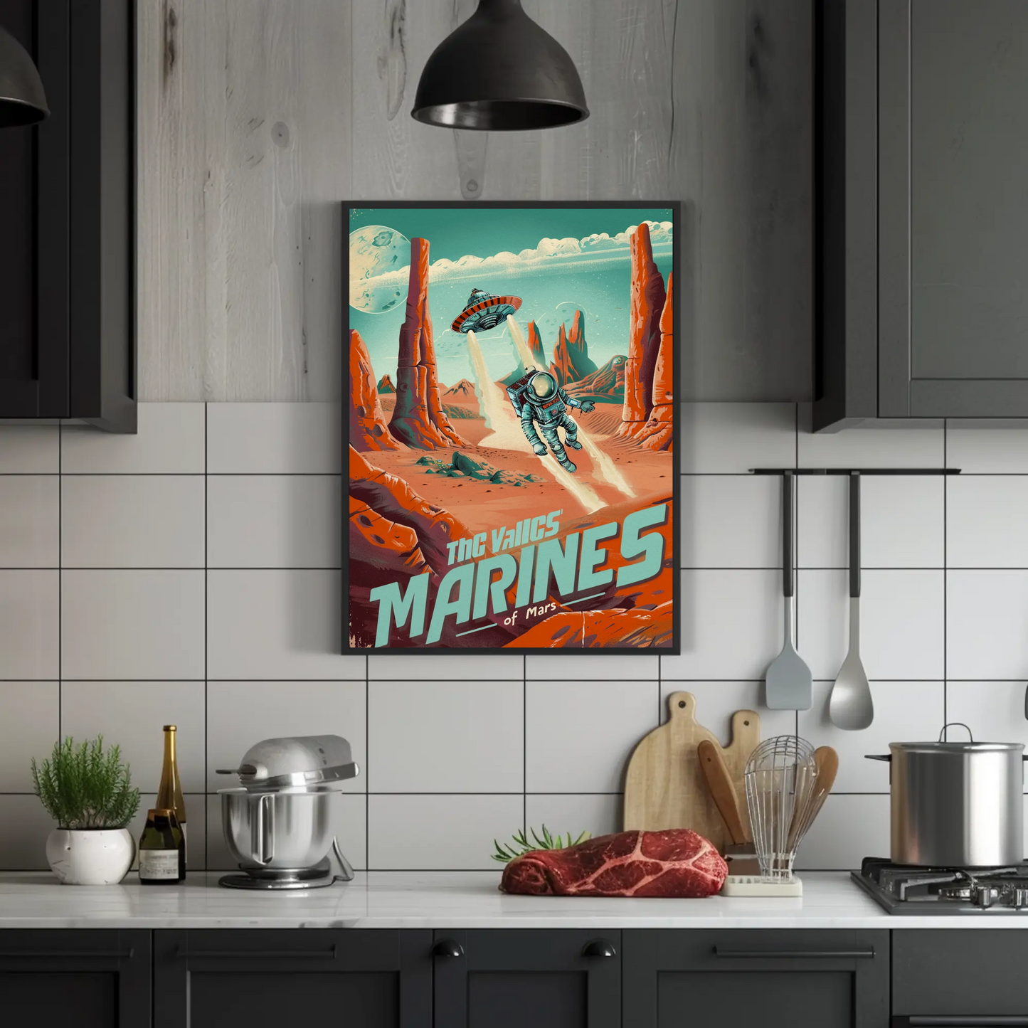 Mars Vintage Poster - Space Marines