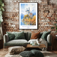 Neuschwanstein Castle Scenic Travel Poster PosterGoat