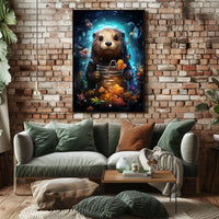 Otter Enchanted Ocean Gems Digital Painting Poster