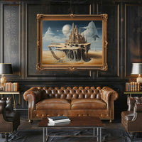 Surreal Castle on Floating Island Fantasy Poster