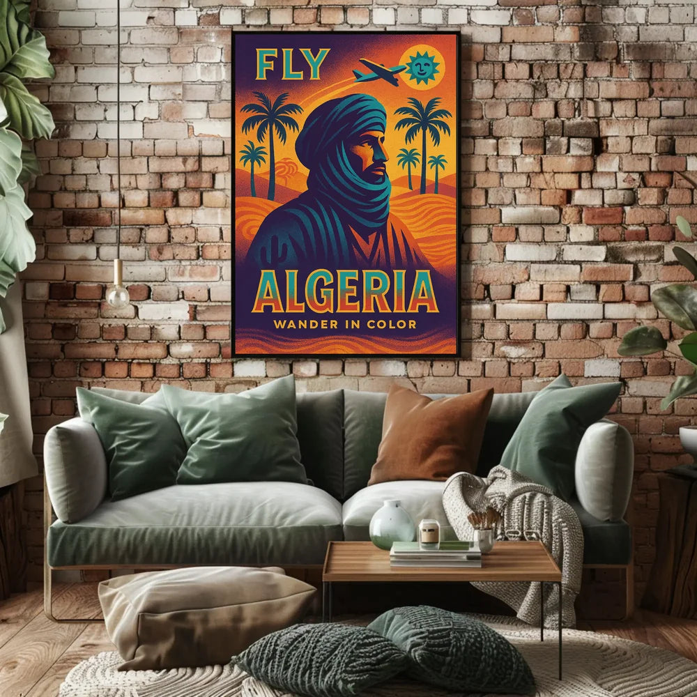 Travel to Algeria Retro Desert Adventure Travel Poster PosterGoat