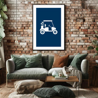 Silhouette Golf Cart Minimalist Art Sports Poster