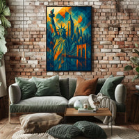 New York City Architecture Poster Abstract Wall Art