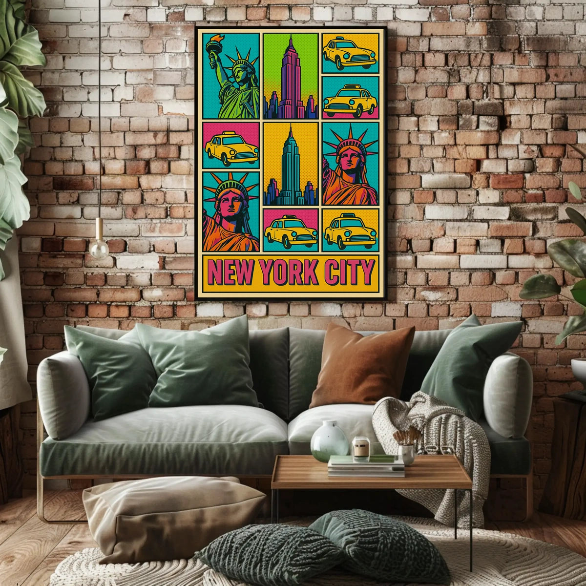 New York City Pop Art Cityscape Poster Abstract Wall Art