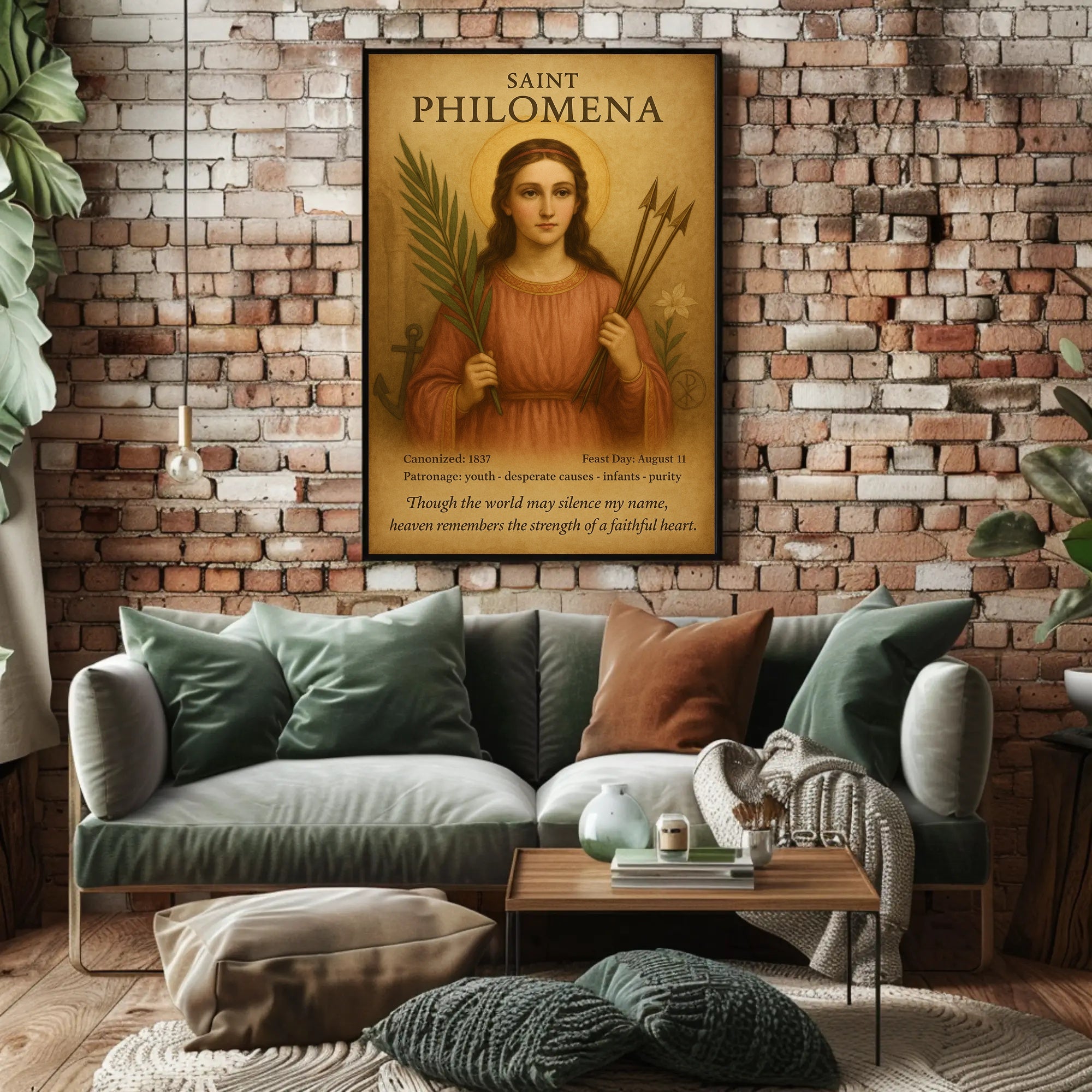 St. Philomena Vintage Artistic Religious Poster
