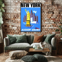New York City Poster Abstract Iconic Travel Wall Art
