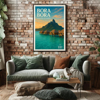 Bora Bora Overwater Bungalows Travel Poster PosterGoat