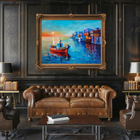 Serene Sunset Harbor Poster