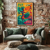 Vibrant Retro Travel Poster Tropical Vacation Escapade PosterGoat
