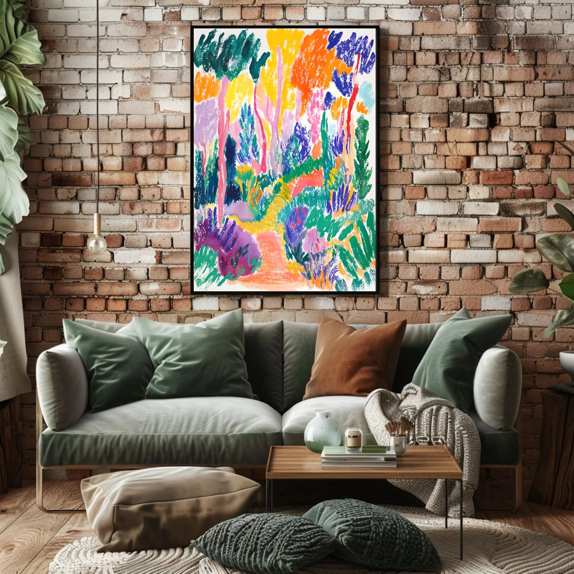 Vibrant Expressionist Garden Scene - Artistic Poster