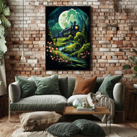 Moonlit Journey Dreamy Surrealism Poster