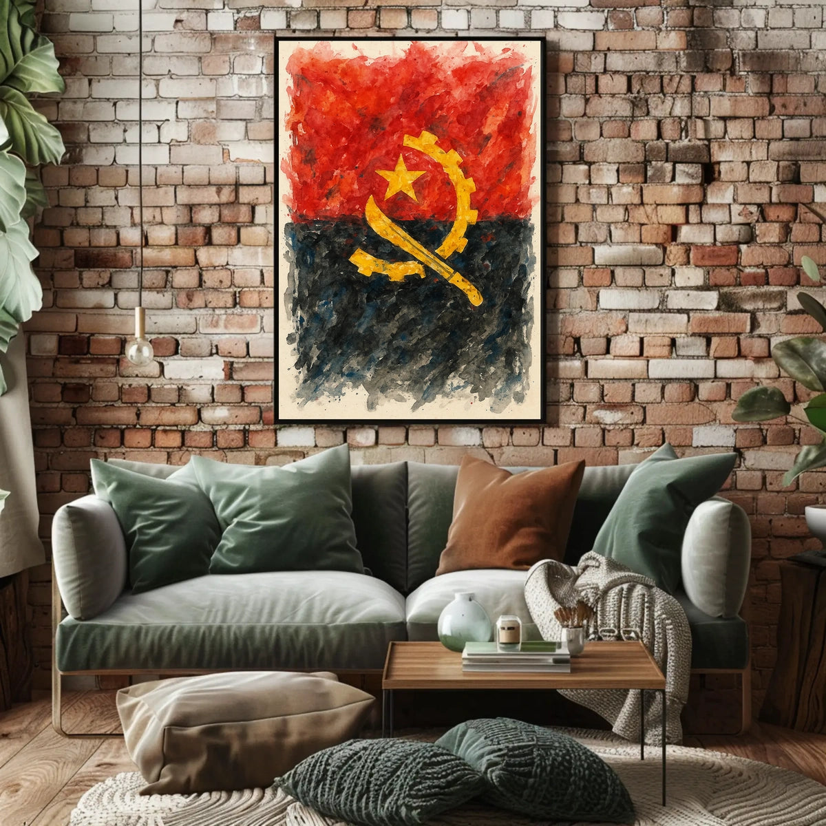 Angolan Flag Art Poster