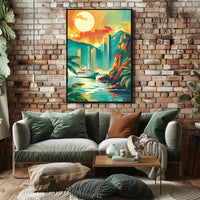 Vintage Parisian Skyline Art Deco Poster