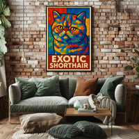 Exotic Shorthair Cat Art Poster