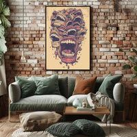 Surreal Abstract Mouths Vintage Art Poster Print PosterGoat