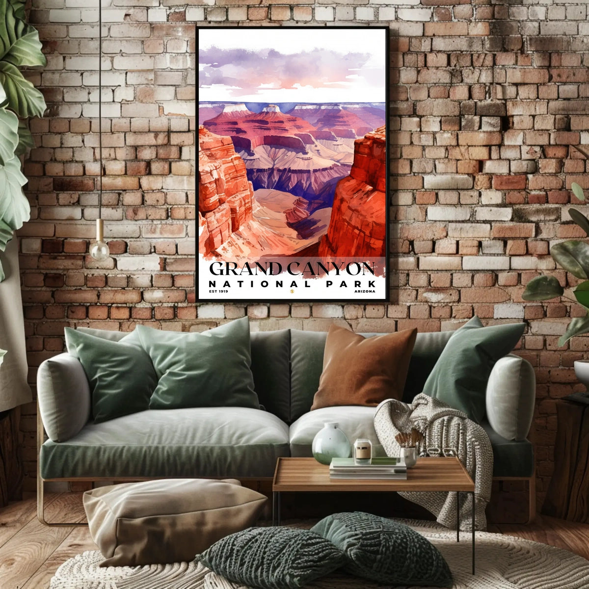 Grand Canyon Watercolor Wall Art Poster