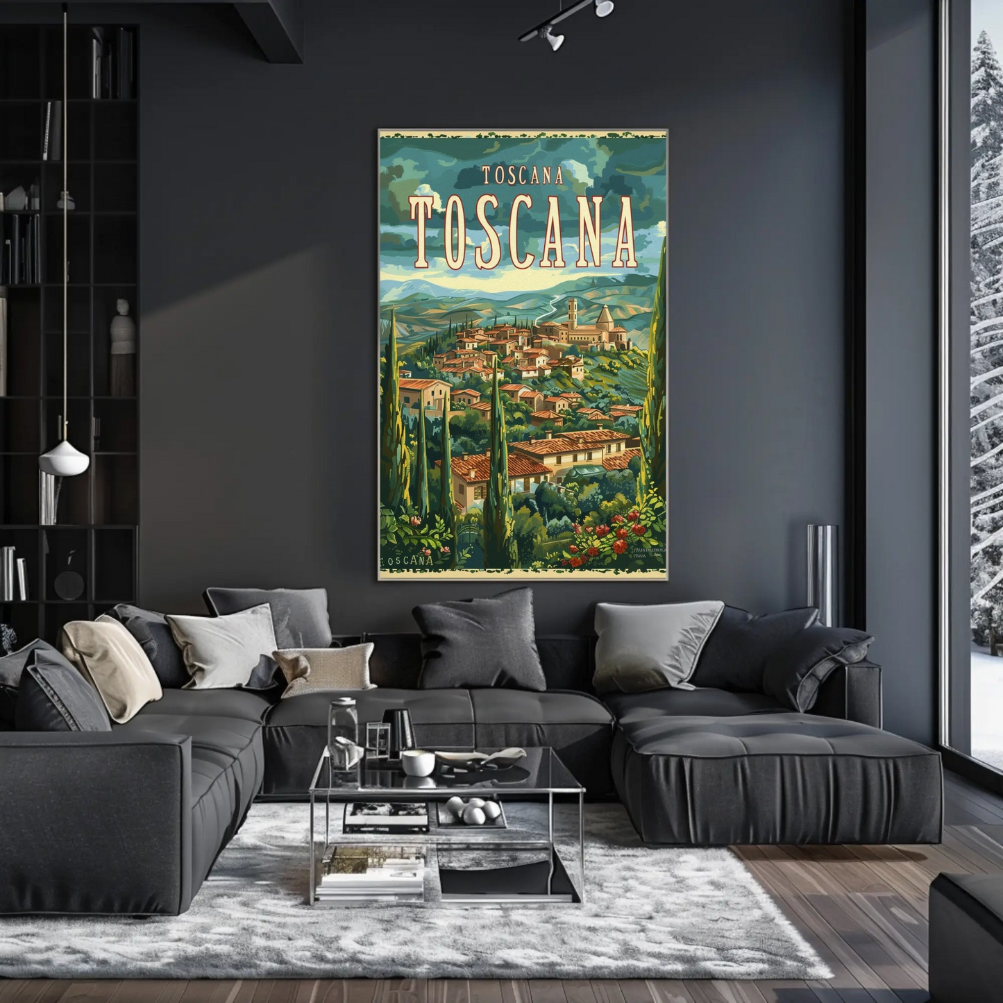 Tuscany Hilltowns Olive Trees Vintage Poster