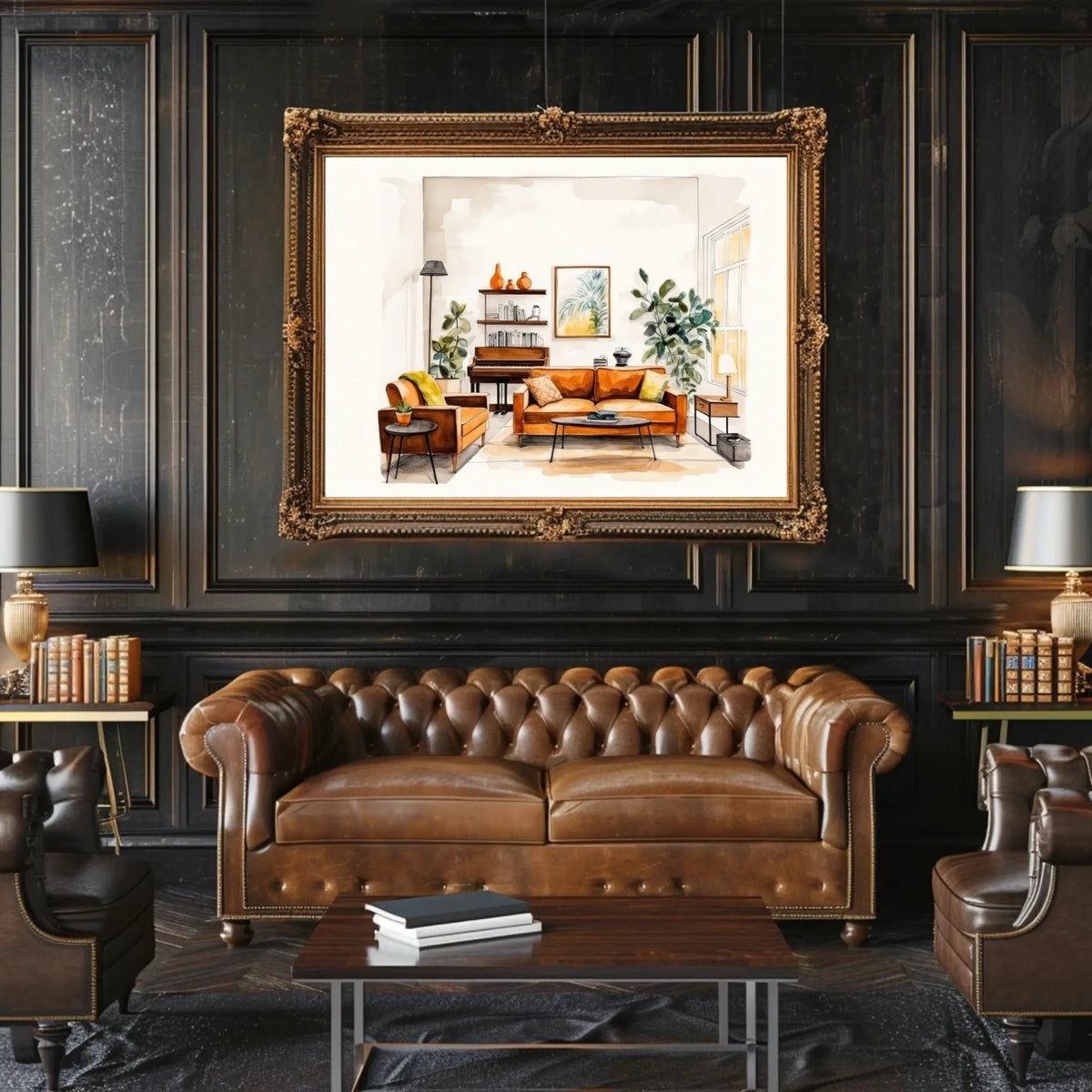 Cozy Living Room Illustration Poster