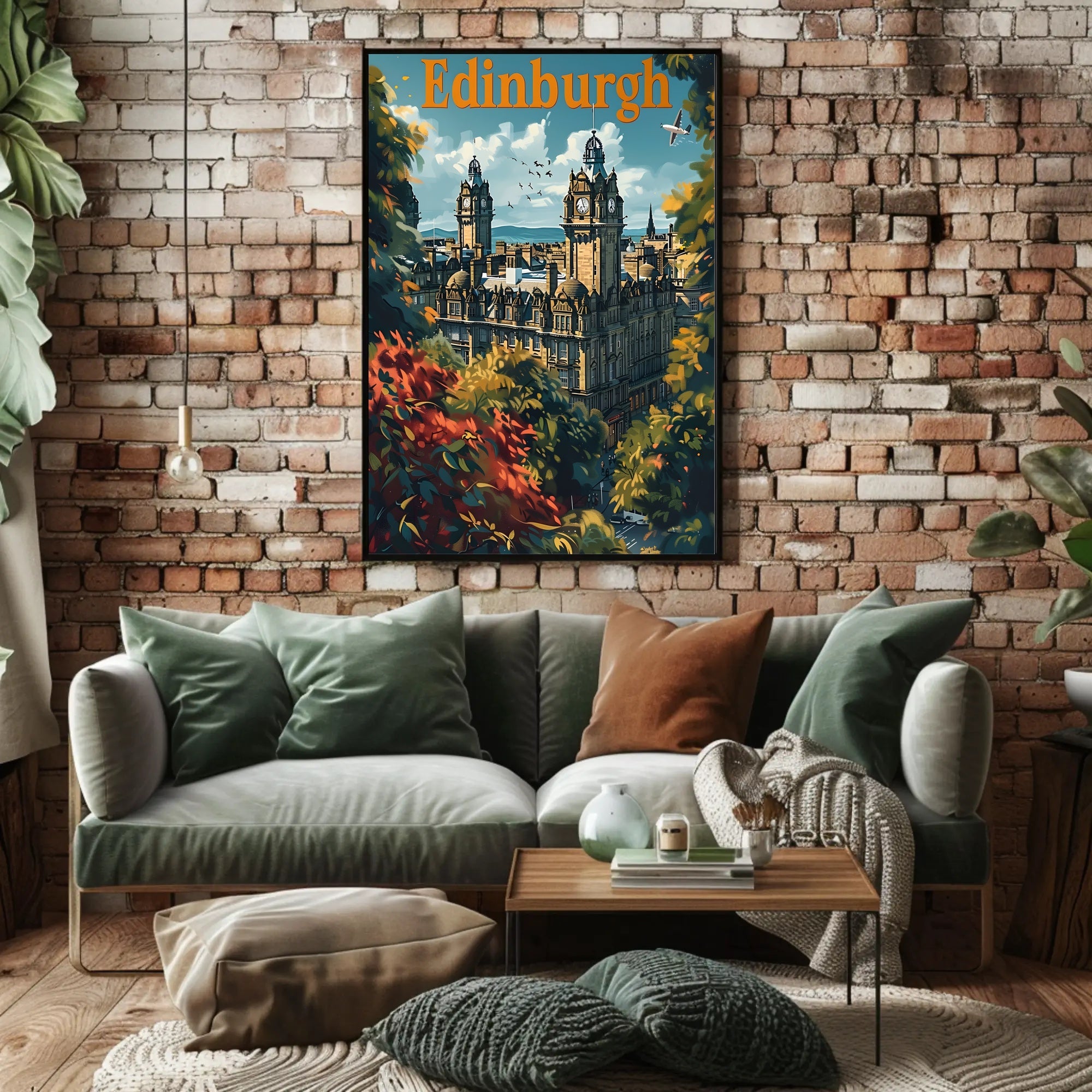 Edinburgh Cityscape Travel Poster