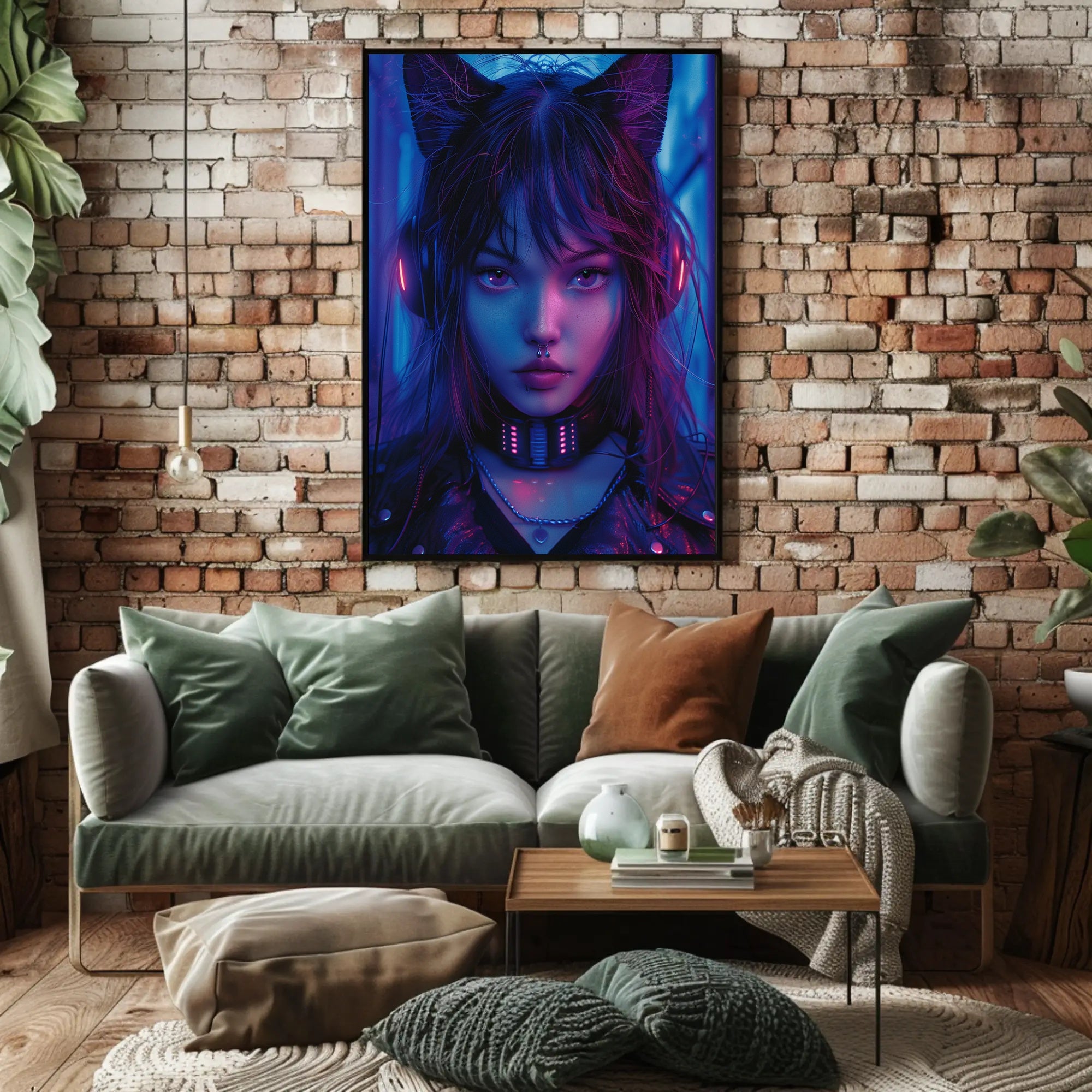 Neon Cyber Aesthetic Art Print Poster for Room Decor PosterGoat