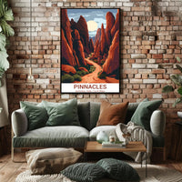 Pinnacles National Park Adventure Art: National Park Poster