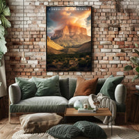 Guadalupe Mountains Travel Poster Vintage Sunset