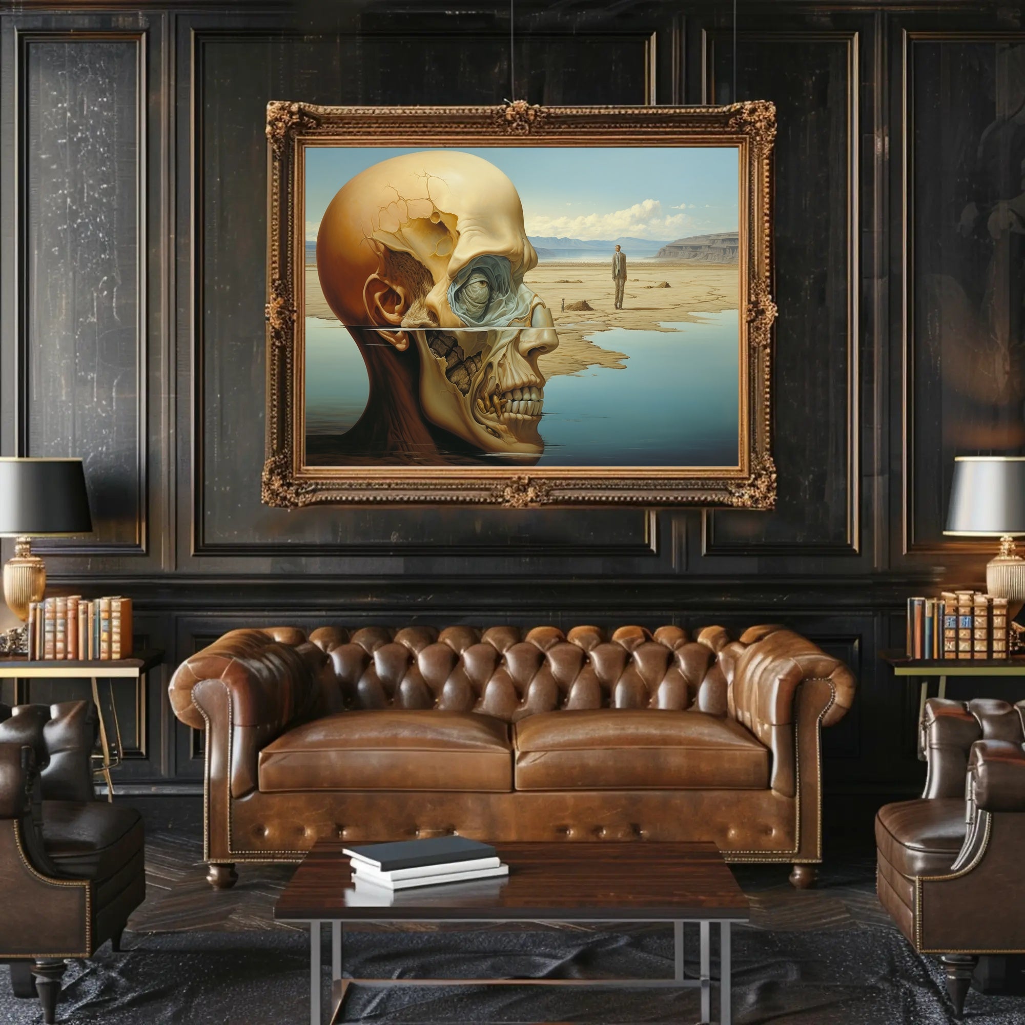 Surreal Desert Skull Fantasy Art Poster