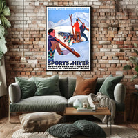 Vintage Ski Adventure at Mont Blanc Travel Poster PosterGoat