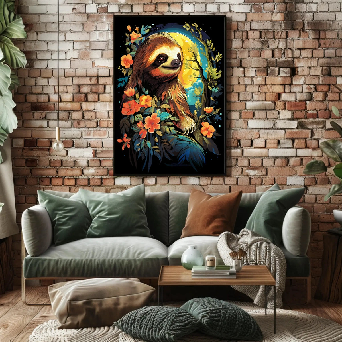 Serene Sloth In Bloom Poster