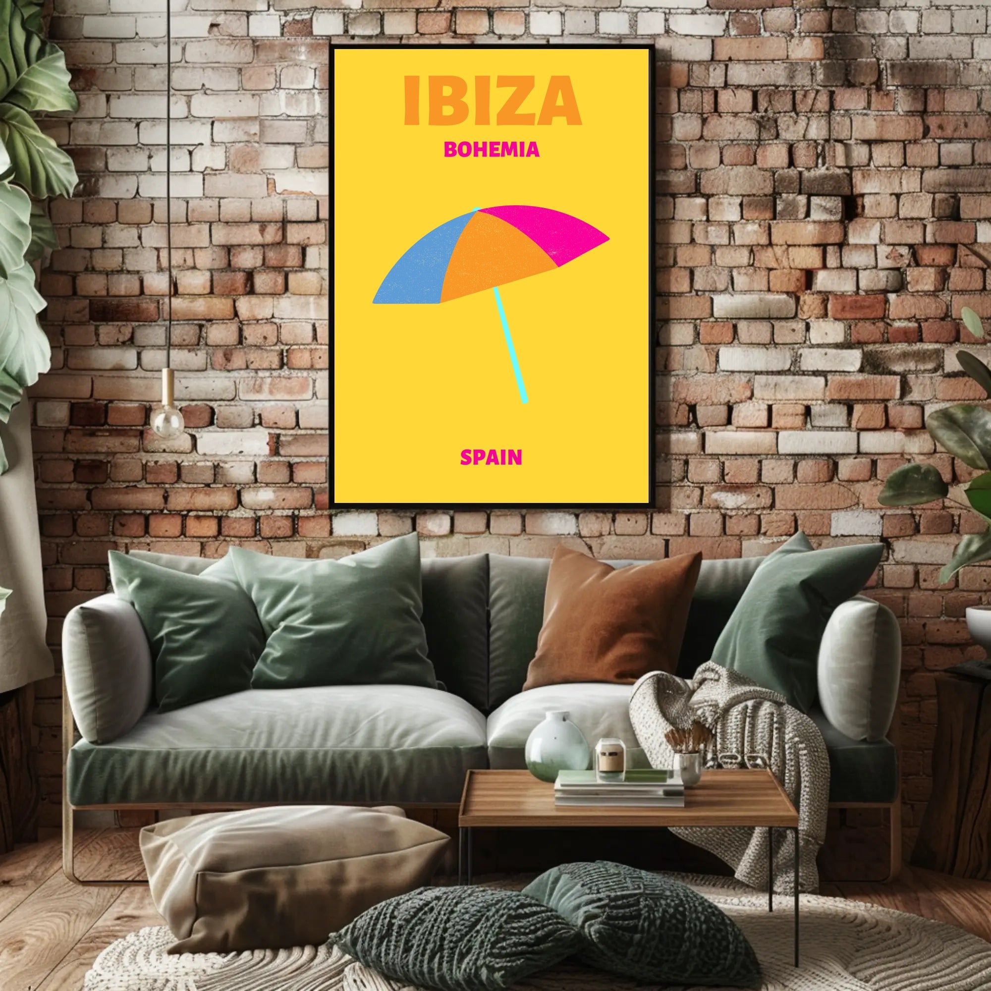 Ibiza Bohemian Vibe Minimalist Art Print Travel Poster PosterGoat